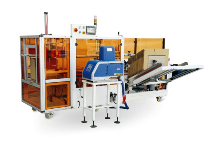 Hot melt adhesive type case erector