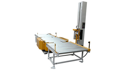 online stretch film wrapping machine with conveyor roller