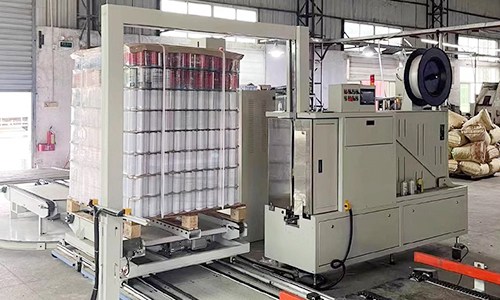 Slow strapping and unstable tension? Automatically strap pallets with this "Sword Strapping Machine"